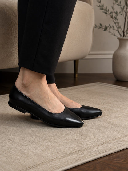 BALERINA EVA PIEL BLACK DAMA