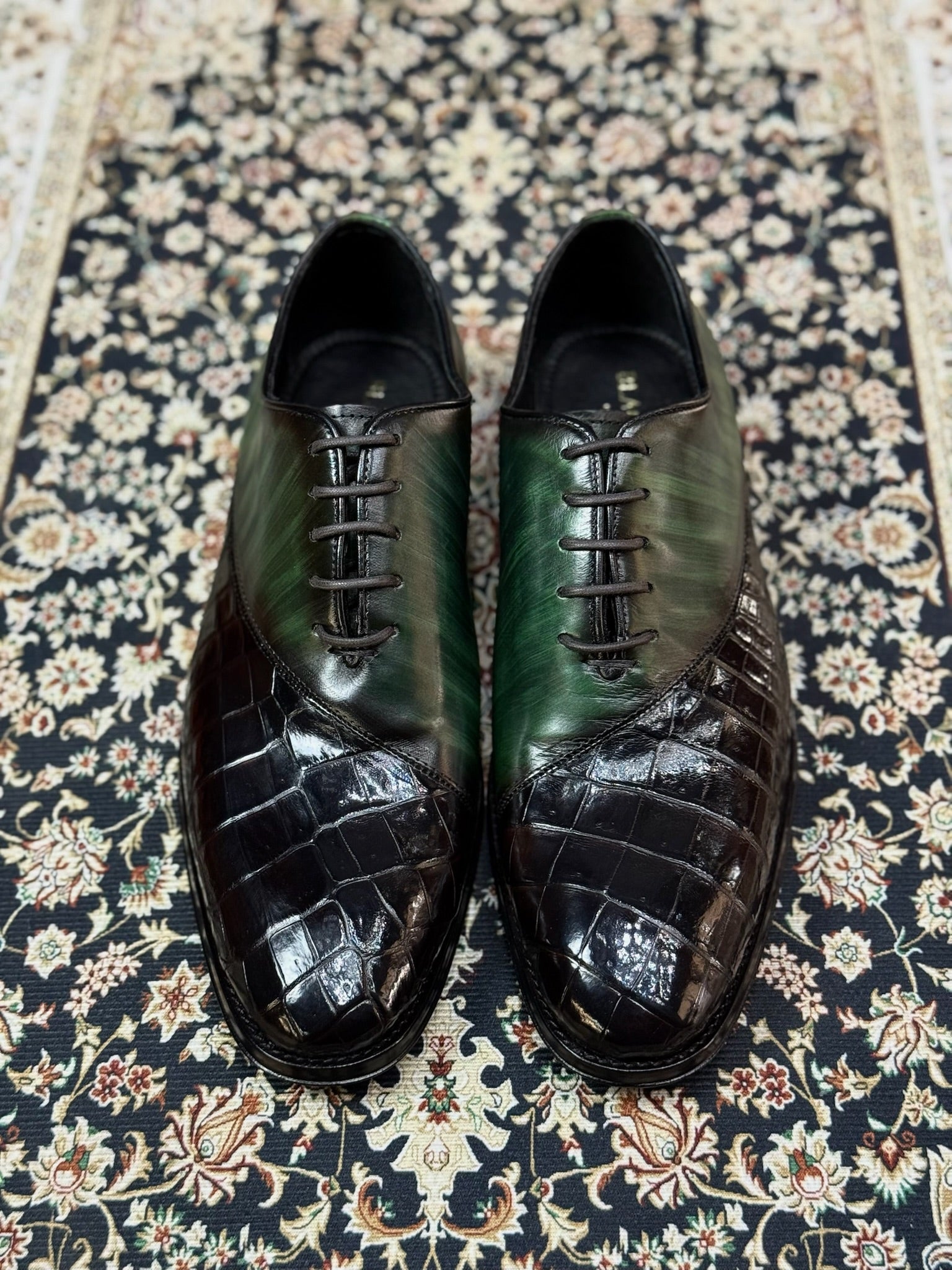 MARQUES COCODRILO PIEL PATINA GREEN & BROWN