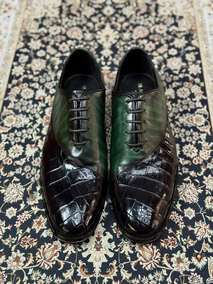 MARQUES COCODRILO PIEL PATINA GREEN & BROWN