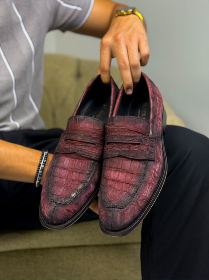 WINE NOBUCK CROCO DORIAN