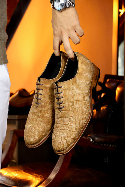 HUGO WHOLECUT COCODRILO NOBUCK BEIGE