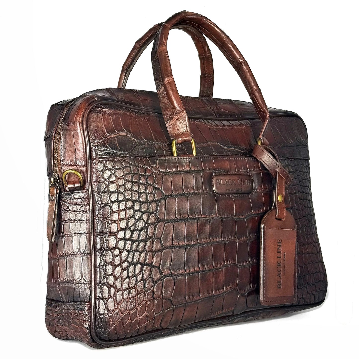 PORTAFOLIO COCODRILO ALLIGATOR BROWN