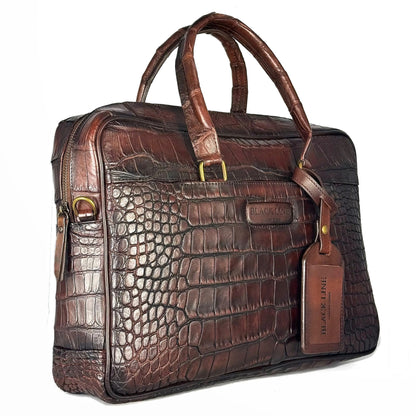 PORTAFOLIO COCODRILO ALLIGATOR BROWN