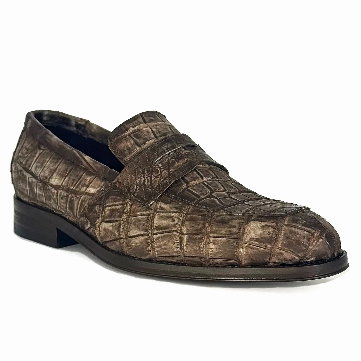 DORIAN CROCODILE BROWN NOBUCK 