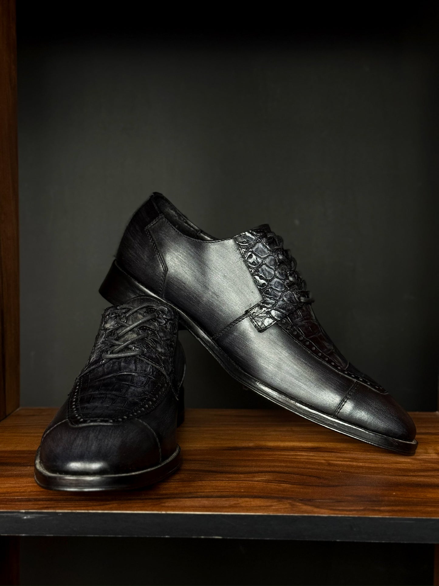 CRISTIAN PIEL & COCODRILO PATINA GREY