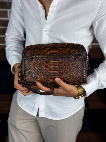 BROWN PYTHON BANDOLERA