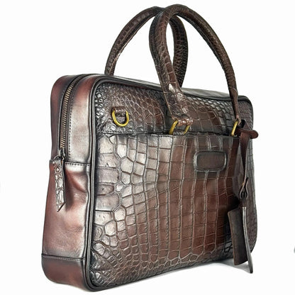 PORTAFOLIO COCODRILO ALLIGATOR BROWN