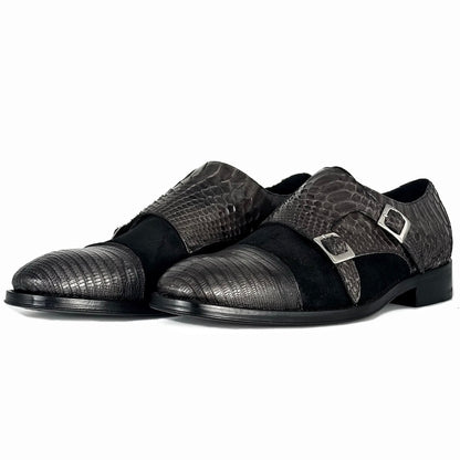 DANIEL GAMUZA LIZARD & PITON GREY BLACK