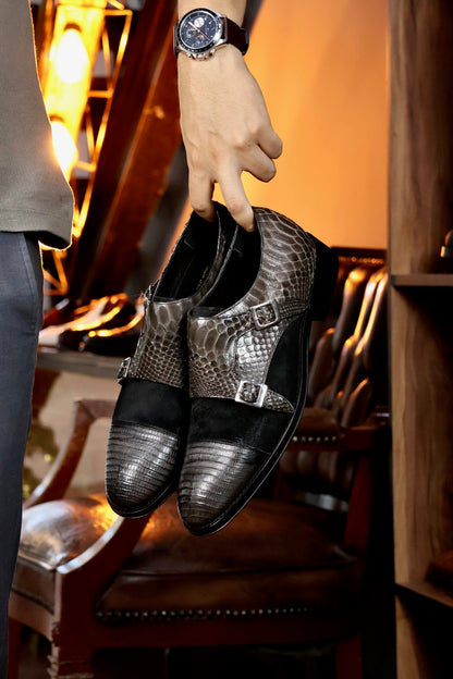 DANIEL GAMUZA LIZARD & PITON GREY BLACK