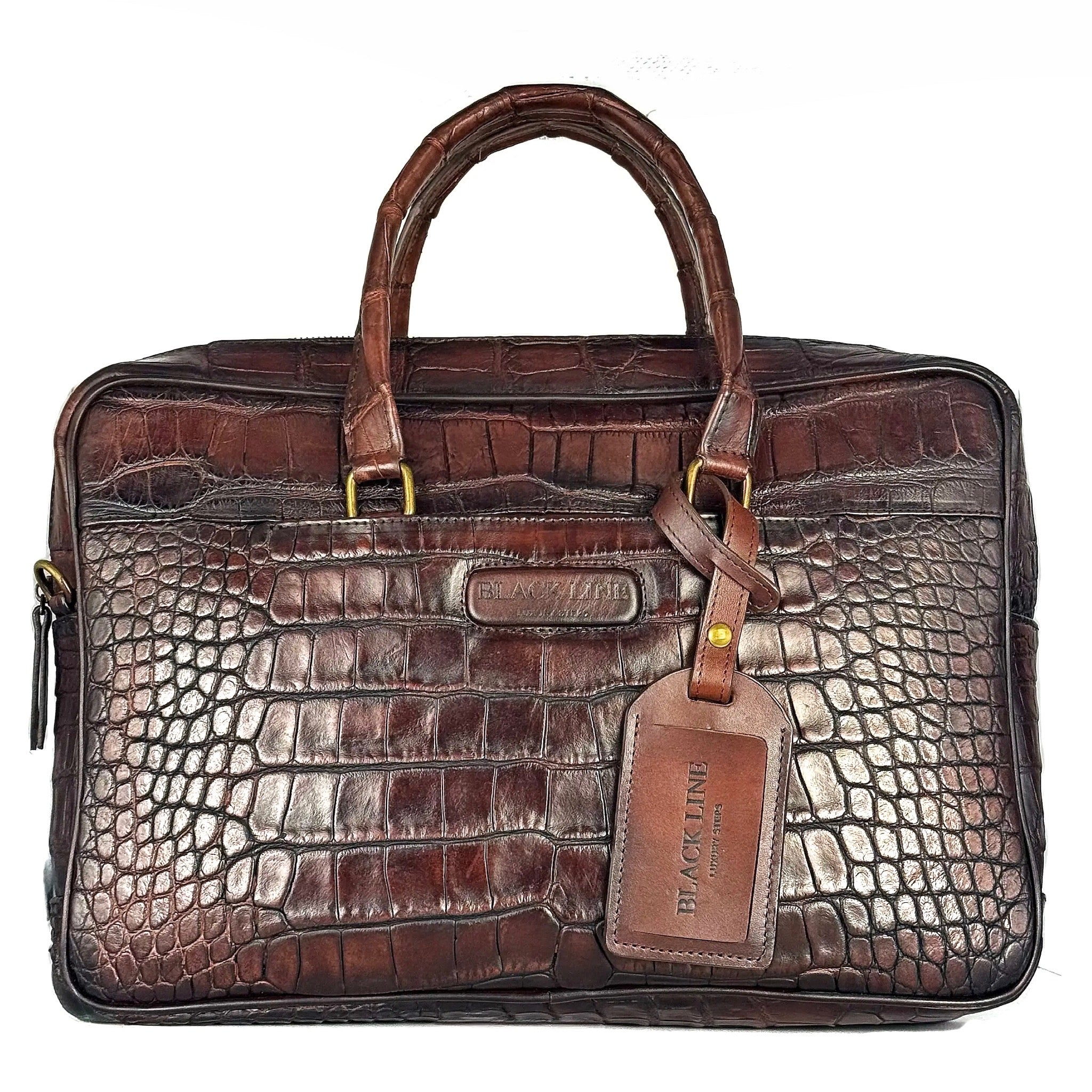 PORTAFOLIO COCODRILO ALLIGATOR BROWN