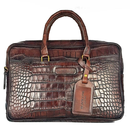 PORTAFOLIO COCODRILO ALLIGATOR BROWN