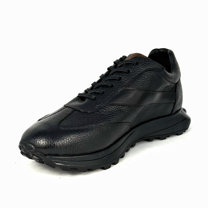 BLACK FLOATER & LEATHER SNEAKER