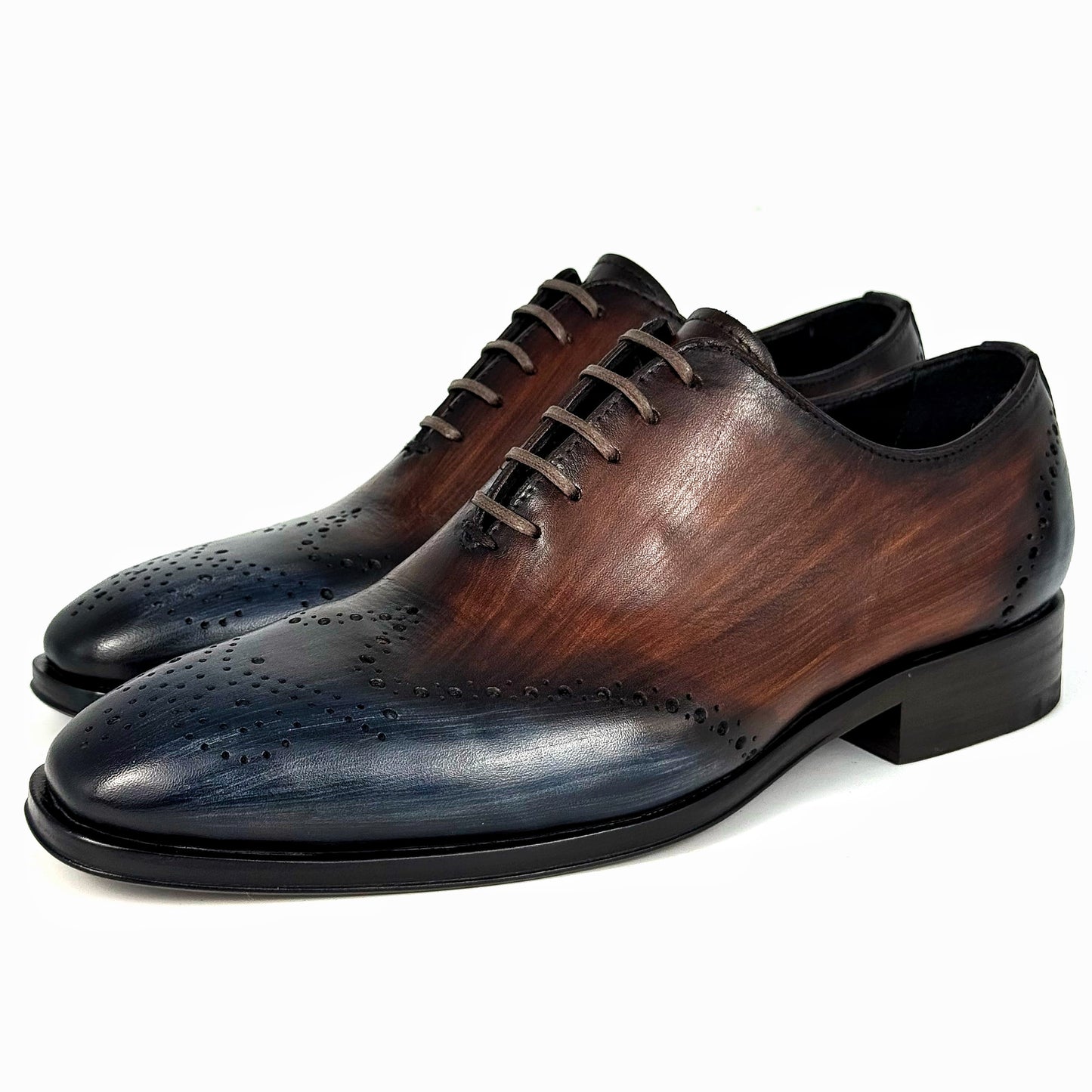 CESAR LEATHER BROWN & BLUE ITALIA