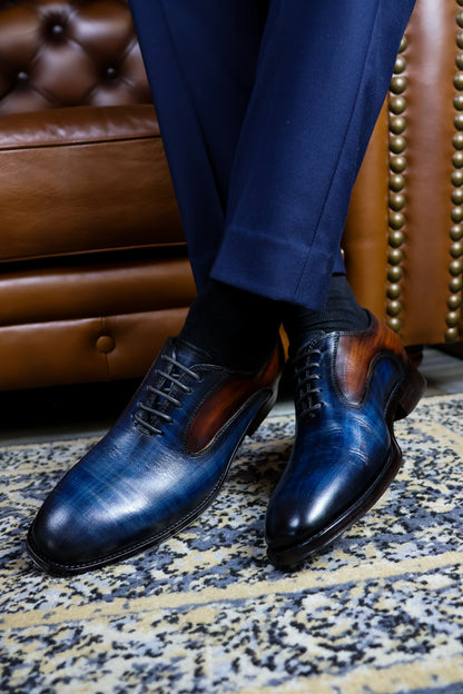 BLUE & BROWN LEATHER LIAM