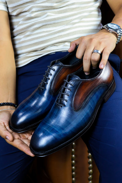 BLUE & BROWN LEATHER LIAM