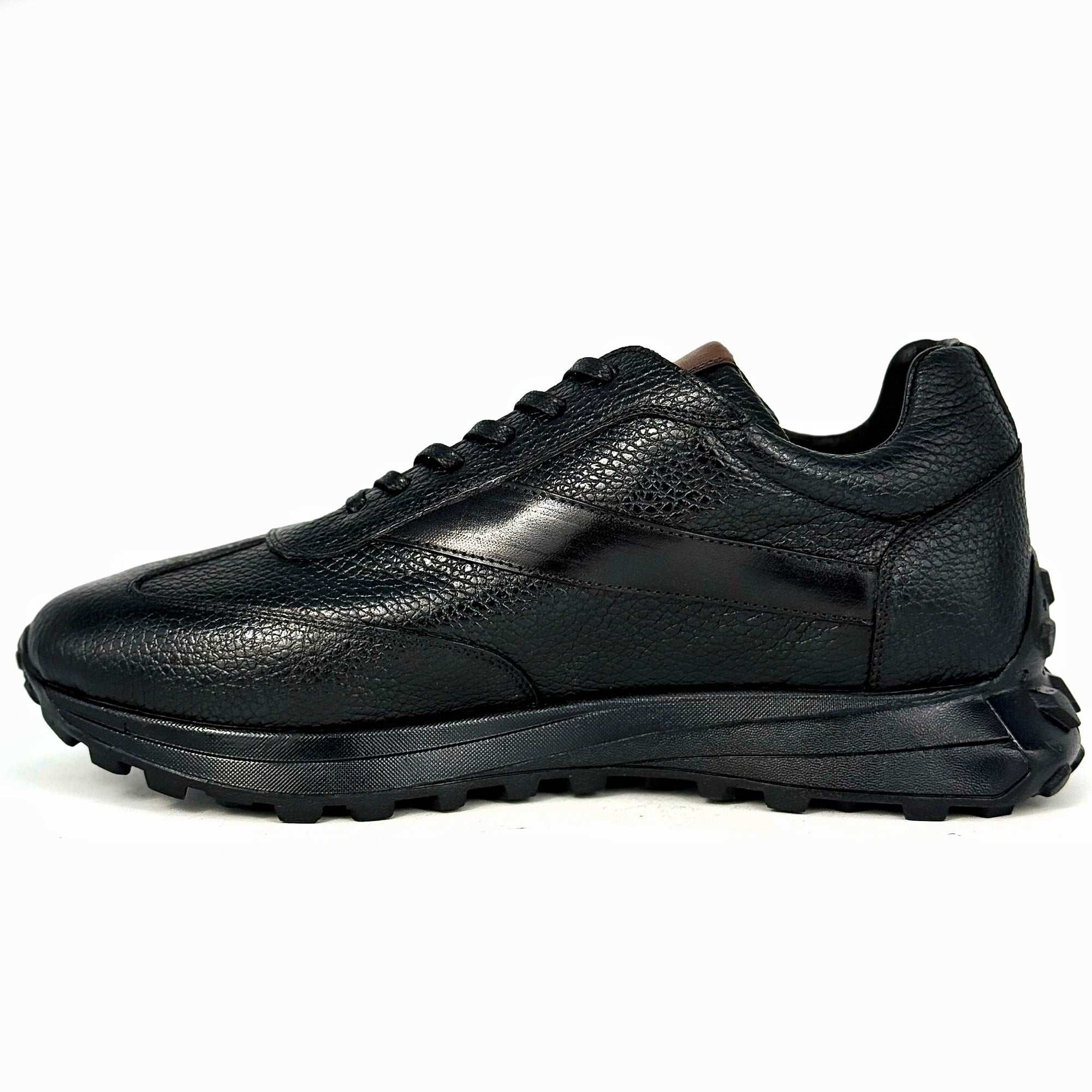 BLACK FLOATER & LEATHER SNEAKER