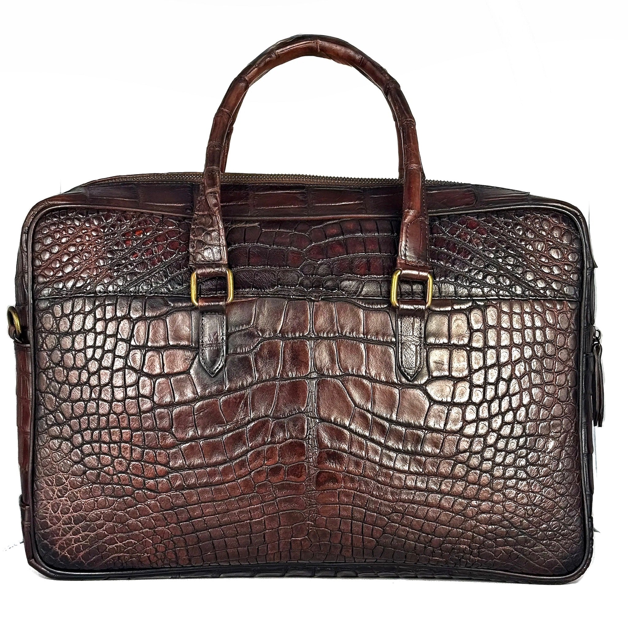 PORTAFOLIO COCODRILO ALLIGATOR BROWN