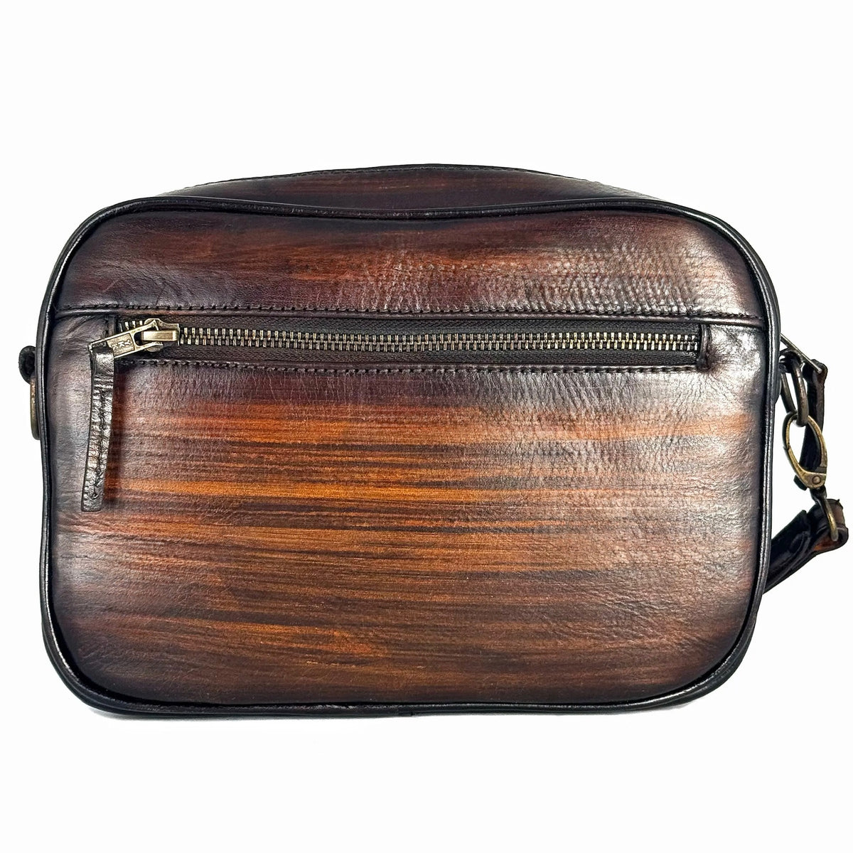 BANDOLERA DOS BOLSAS PIEL PATINA BROWN
