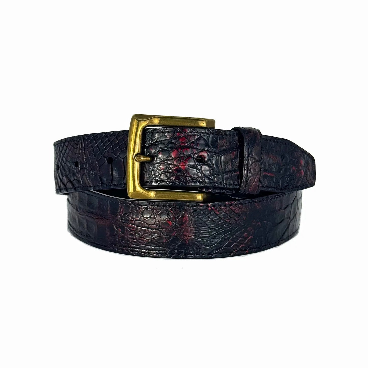 CINTO COCODRILO FUSCUS RED BLACK