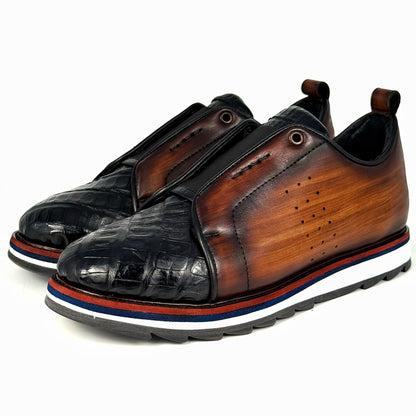 BROWN & BLACK CROCO SNEAKER