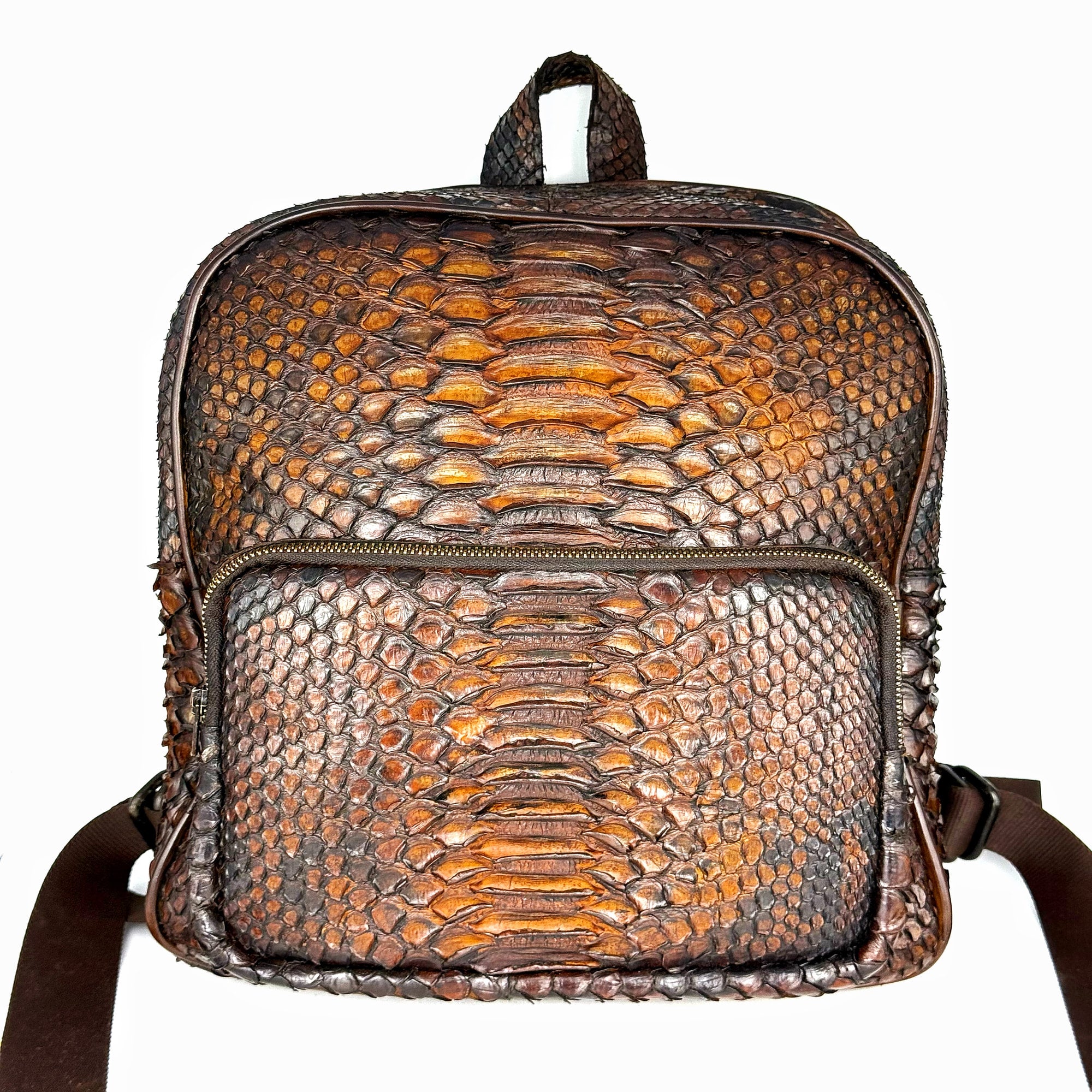 BROWN PYTHON BACKPACK