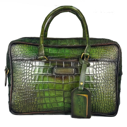 PORTAFOLIO COCODRILO ALLIGATOR GREEN