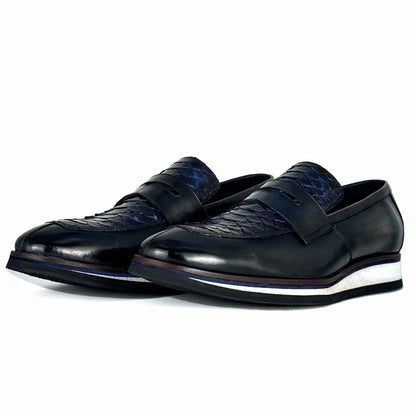 SNEAKER PIEL COCODRILO BLUE