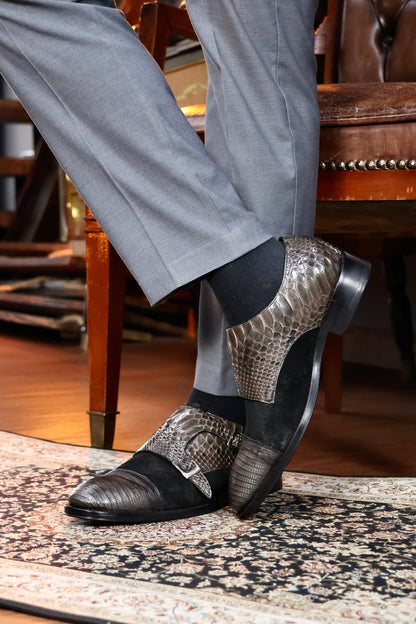 DANIEL GAMUZA LIZARD & PITON GREY BLACK