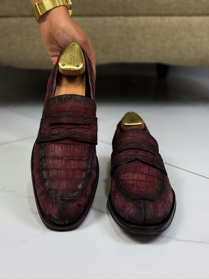 WINE NOBUCK CROCO DORIAN
