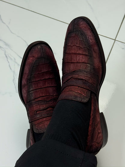 WINE NOBUCK CROCO DORIAN
