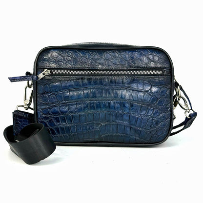 BANDOLERA BLUE COCODRILO TWO BAG