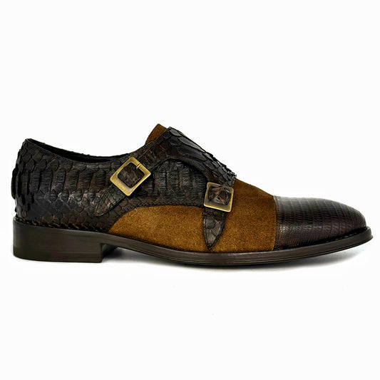 BROWN PYTHON LIZZARD & SUEDE DANIEL