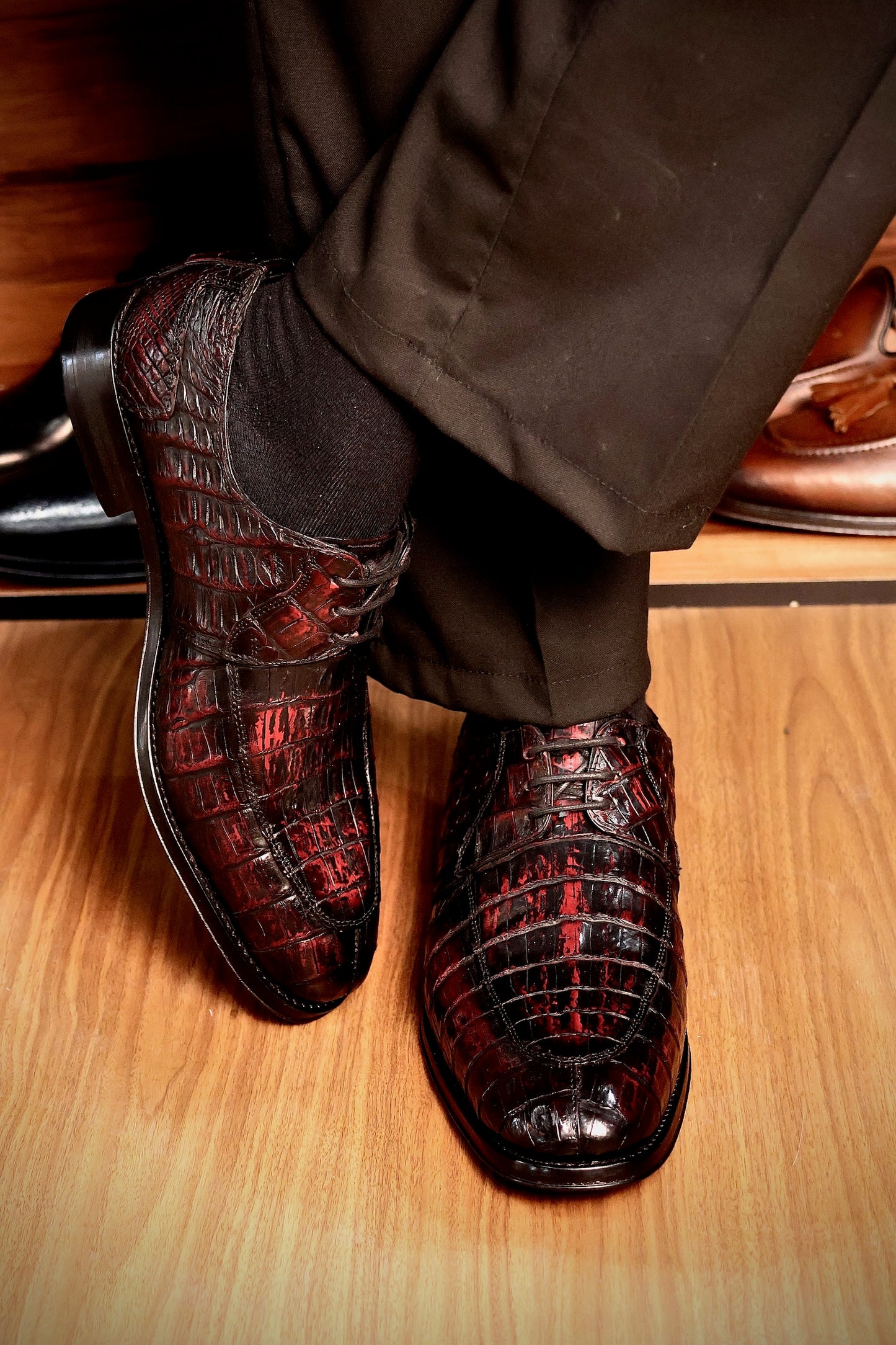 ELIAS CROCODILE RED BLACK