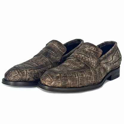 DORIAN CROCODILE BROWN NOBUCK 
