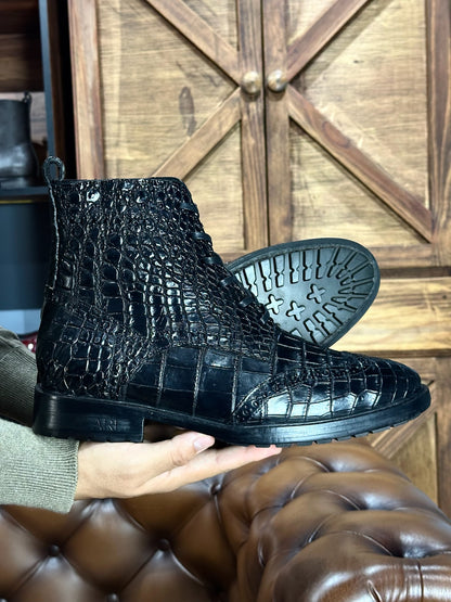 PETER BOOTS COCODRILO NILOTICUS BLACK