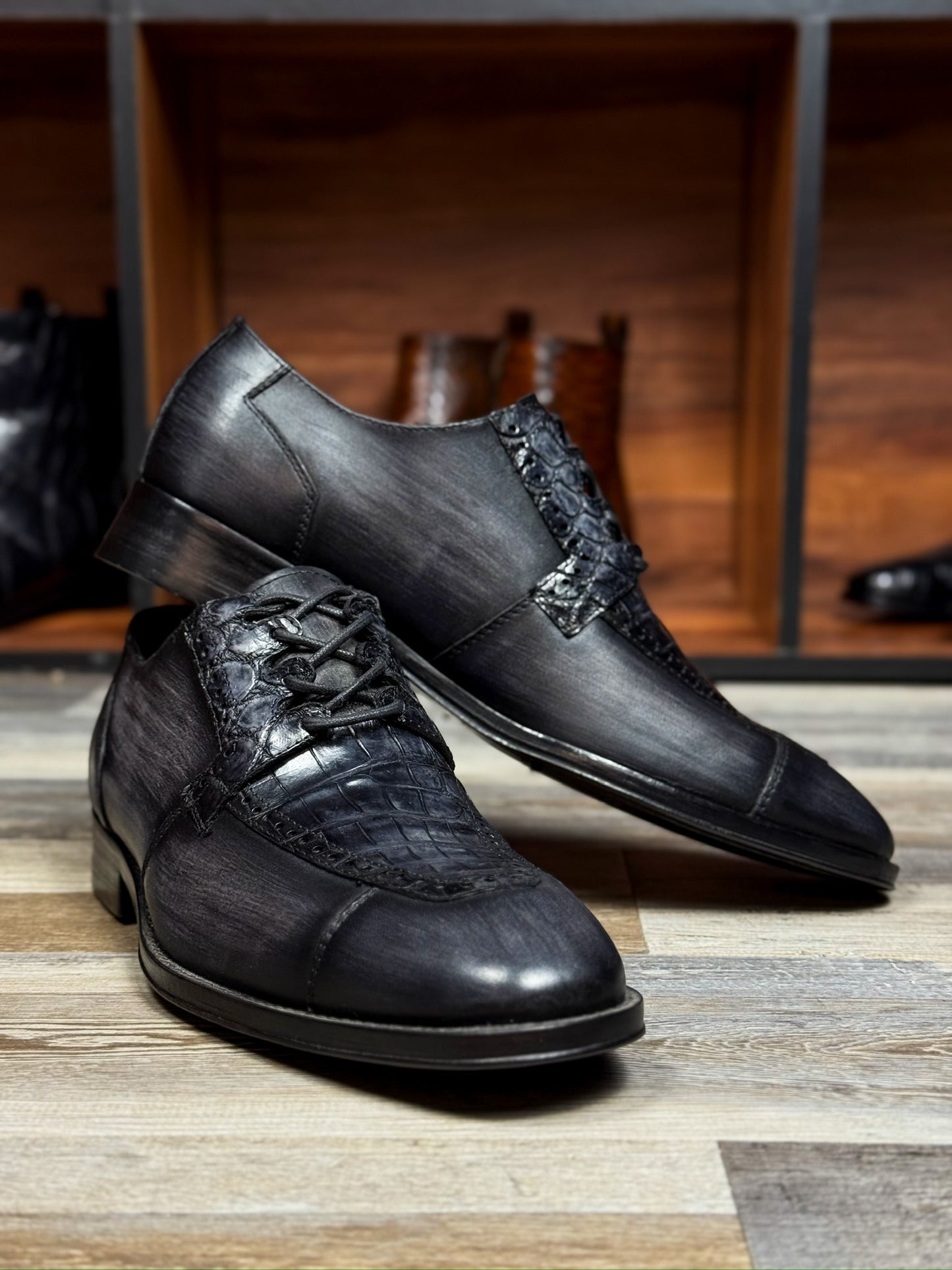 CRISTIAN PIEL & COCODRILO PATINA GREY