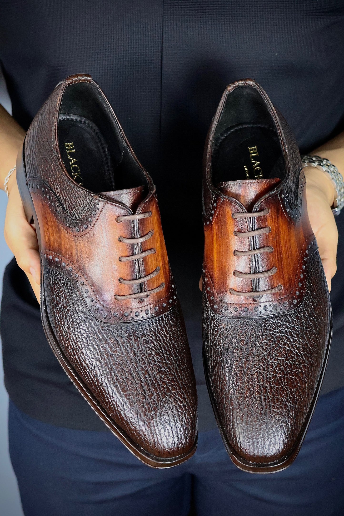 ROBERT TIBURON &amp; PIEL BLACK BROWN