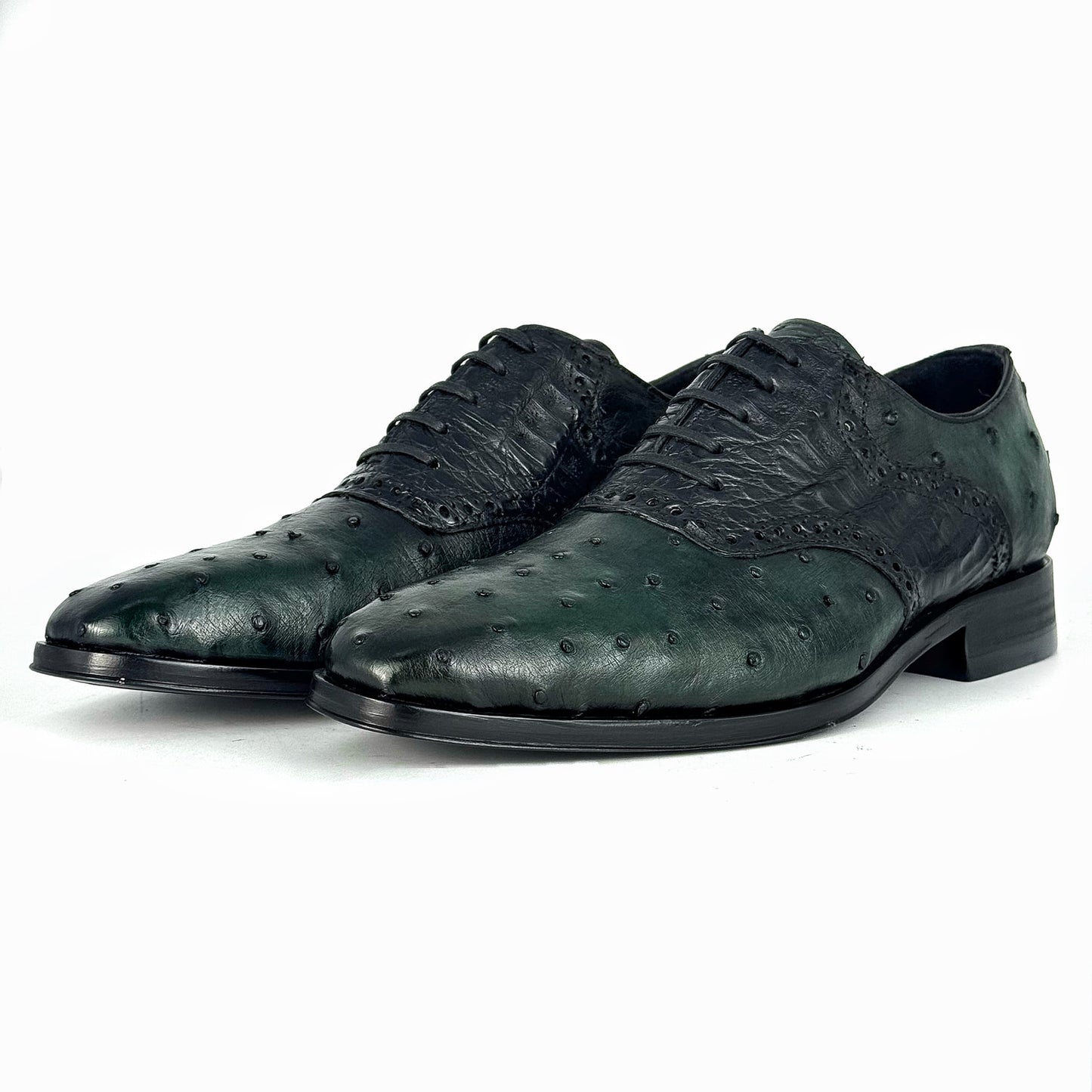 ROBERT CROCODILE &amp; OSTRICH GREEN GREY