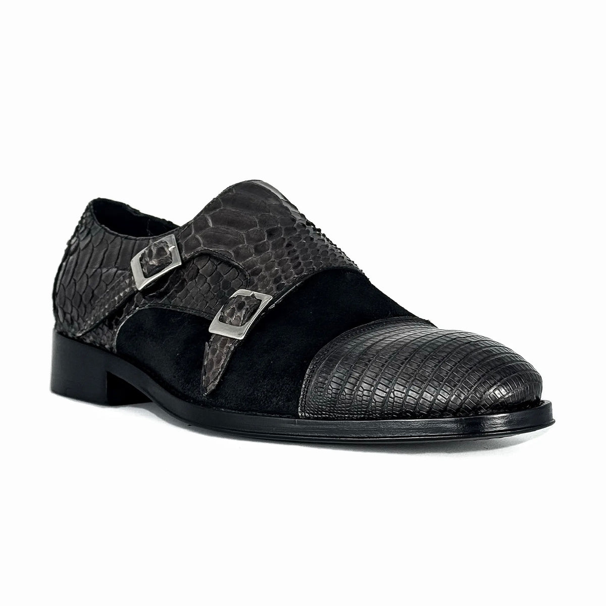 DANIEL GAMUZA LIZARD & PITON GREY BLACK