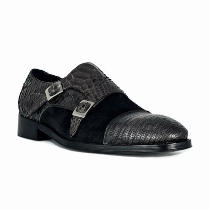 DANIEL GAMUZA LIZARD & PITON GREY BLACK