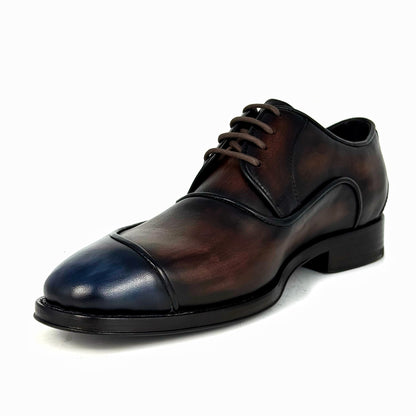 BROWN & BLUE LEATHER MICHAEL W/RIBETE