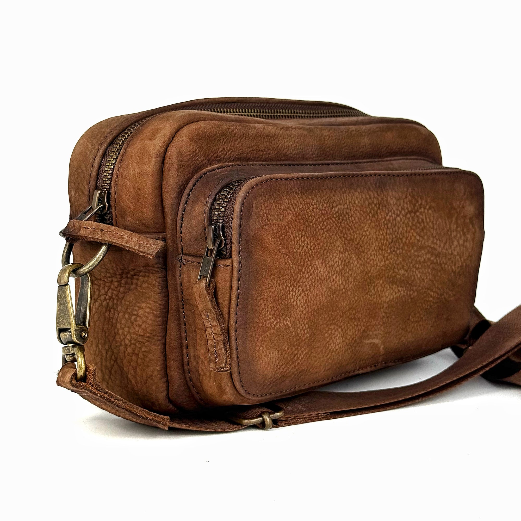 BANDOLERA BROWN TWO BAG