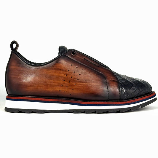 BROWN & BLACK CROCO SNEAKER