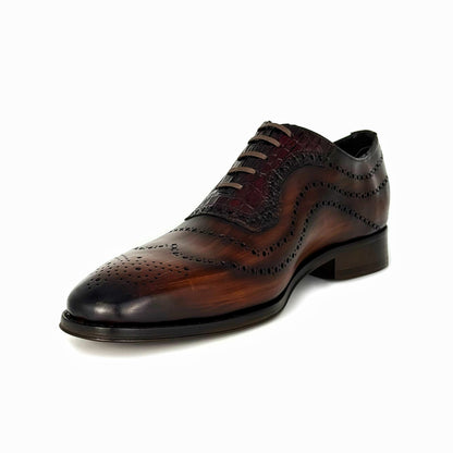 BROWN LEATHER & CROCO THOMAS