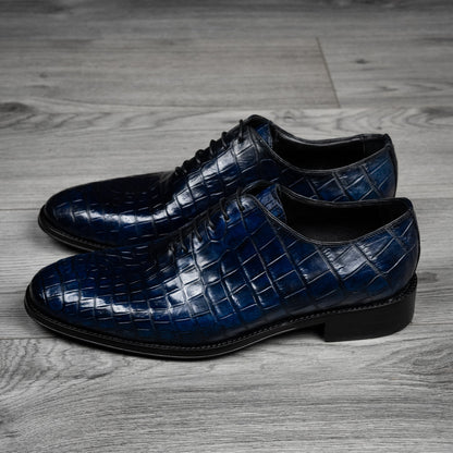 NAVY BLUE WHOLECUT CROCO HUGO