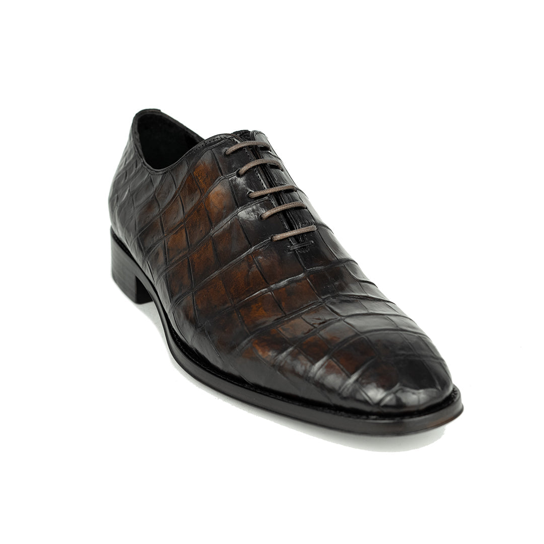 BROWN WHOLECUT CROCO HUGO