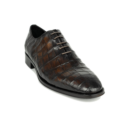 BROWN WHOLECUT CROCO HUGO