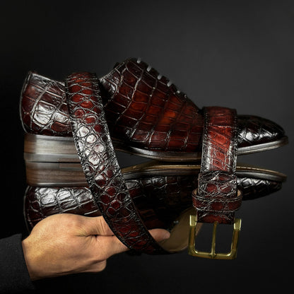 WINE CROCO BELT