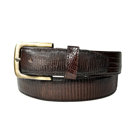DARK BROWN LIZZARD BELT