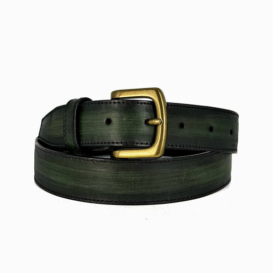 PATINA GREEN LEATHER BELT